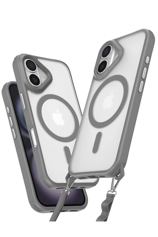 iPhone 16 Enka Magsafe Silikon Kılıf - Titan Gri