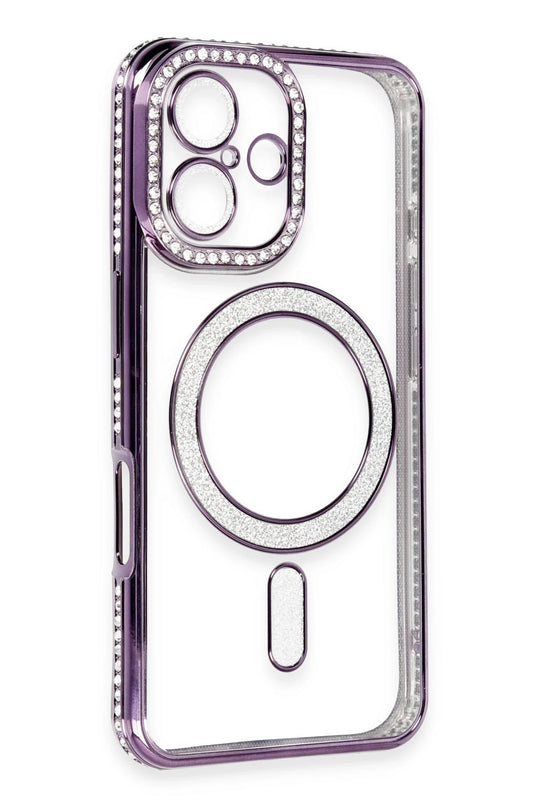 iPhone 16 Joke Simli Magneticsafe Kılıf - Derin Mor 3