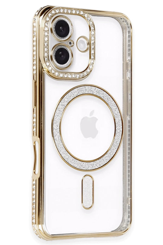 iPhone 16 Joke Simli Magneticsafe Kılıf - Gold