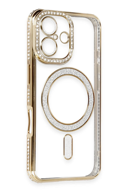iPhone 16 Joke Simli Magneticsafe Kılıf - Gold 3