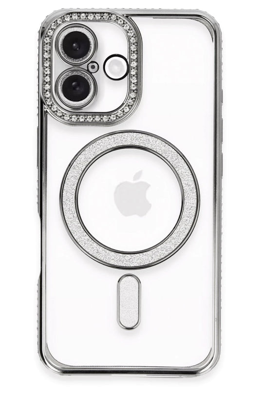 iPhone 16 Joke Simli Magneticsafe Kılıf - Gri 2
