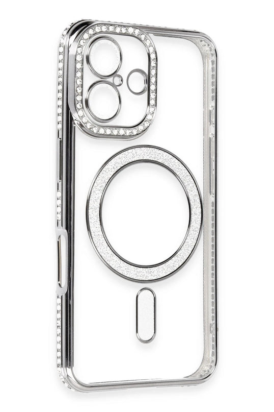 iPhone 16 Joke Simli Magneticsafe Kılıf - Gri 3