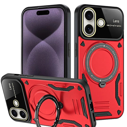 iPhone 16 Joy Lens Standlı Kapak Kılıf - Kırmızı
