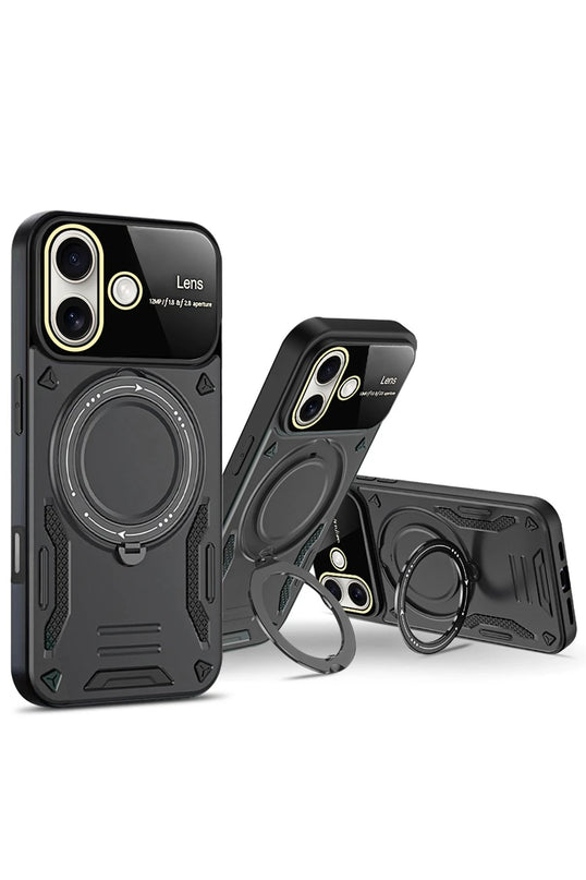 iPhone 16 Joy Lens Standlı Kapak Kılıf - Kırmızı 2