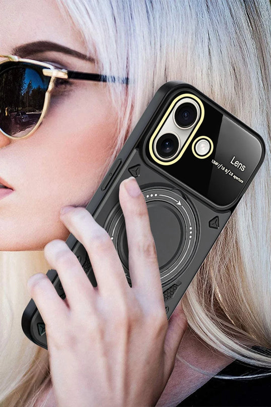 iPhone 16 Joy Lens Standlı Kapak Kılıf - Mor 4
