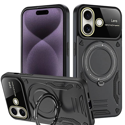 iPhone 16 Joy Lens Standlı Kapak Kılıf - Siyah