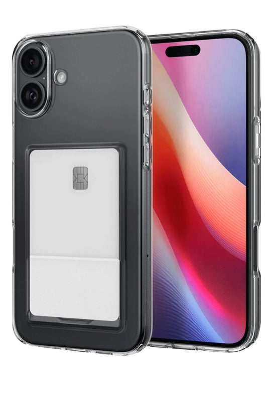 iPhone 16 Kart Şeffaf Silikon Kılıf