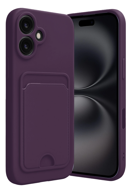 iPhone 16 Kelvin Kartvizitli Silikon Kılıf - Derin Mor