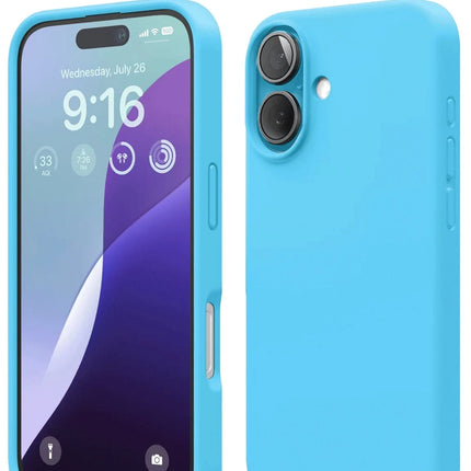 iPhone 16 Nano içi Kadife Silikon Kılıf - Mavi