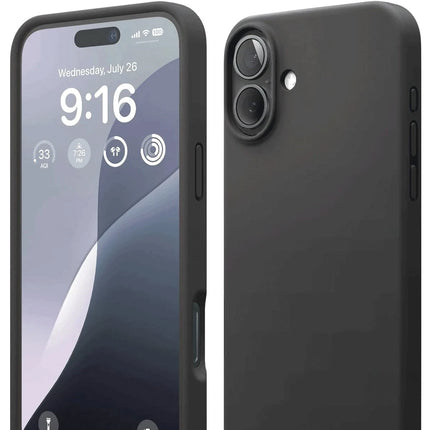 iPhone 16 Nano içi Kadife Silikon Kılıf - Siyah