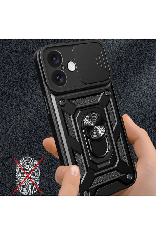 iPhone 16 Pars Lens Yüzüklü Silikon Kılıf - Gold 3
