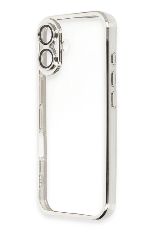 iPhone 16 Razer Lensli Silikon Kılıf - Gümüş 2