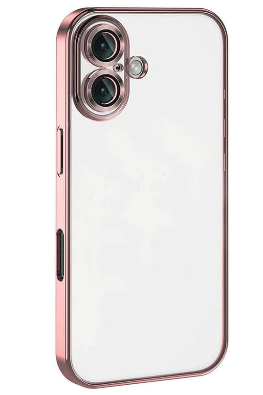 iPhone 16 Razer Lensli Silikon Kılıf - Pembe