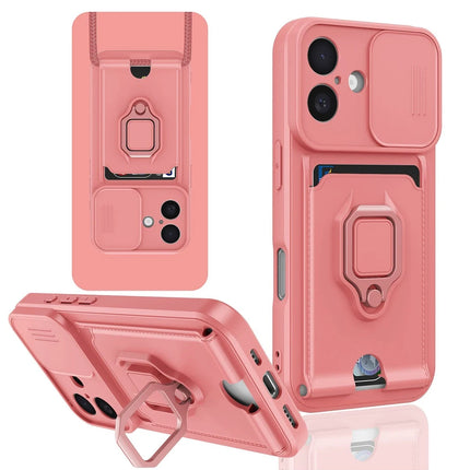 iPhone 16 Zuma Kartvizitli Yüzüklü Silikon Kılıf - Pembe