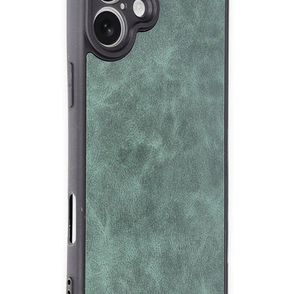 iPhone 16 Plus Aras Deri Kapak Kılıf - Koyu Yeşil 2