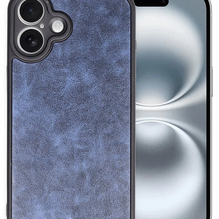 iPhone 16 Plus Aras Deri Kapak Kılıf - Lacivert