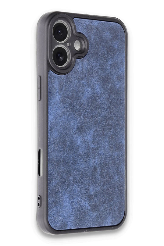 iPhone 16 Plus Aras Deri Kapak Kılıf - Lacivert 2