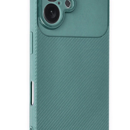 iPhone 16 Plus Auto Focus Karbon Kapak Kılıf - Koyu Yeşil 2
