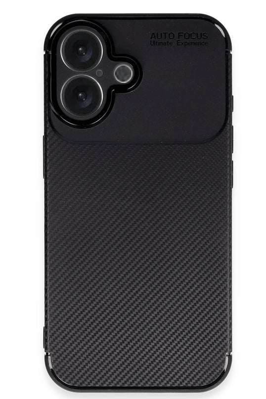 iPhone 16 Plus Auto Focus Karbon Kapak Kılıf - Siyah 4