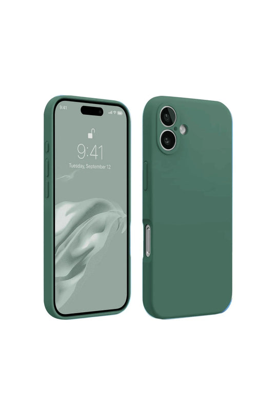 iPhone 16 Plus First Silikon Kılıf - Koyu Yeşil
