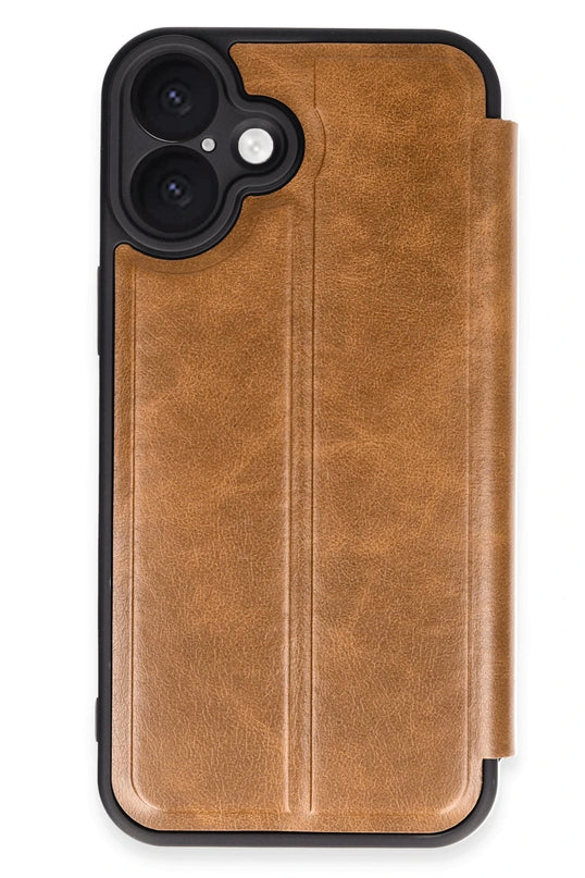 iPhone 16 Plus Flip Cover Kılıf - Taba