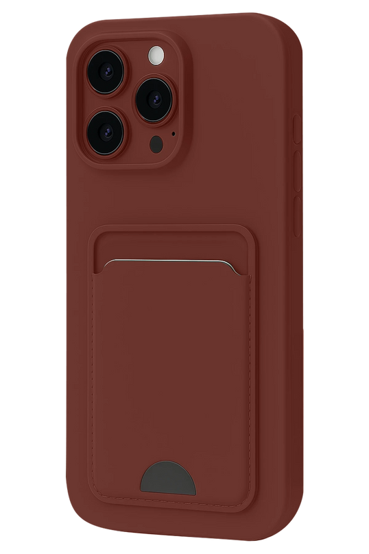iPhone 16 Plus Kelvin Kartvizitli Silikon Kılıf - Bordo