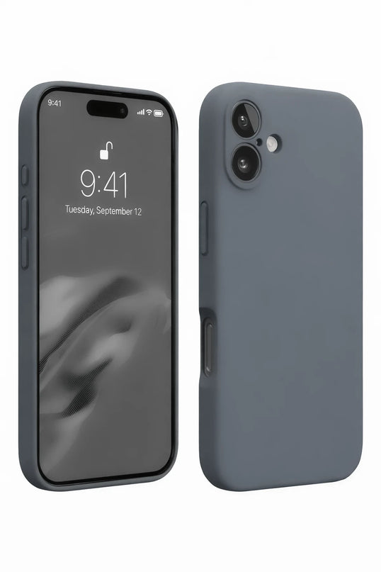 iPhone 16 Plus Nano içi Kadife Silikon Kılıf - Gri