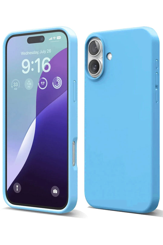 iPhone 16 Plus Nano içi Kadife Silikon Kılıf - Mavi
