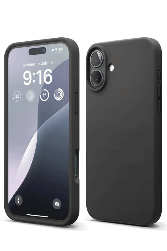 iPhone 16 Plus Nano içi Kadife Silikon Kılıf - Siyah