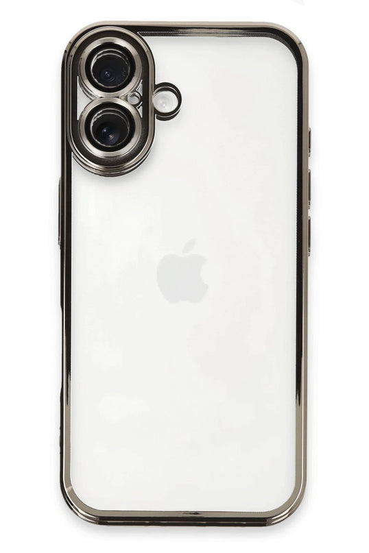 iPhone 16 Plus Razer Lensli Silikon Kılıf - Titanyum Gri