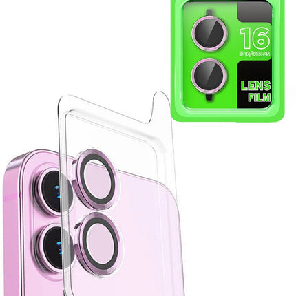 iPhone 16 Plus Raze Metal Kamera Lens - Pembe