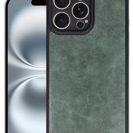 iPhone 16 Pro Aras Deri Kapak Kılıf - Koyu Yeşil