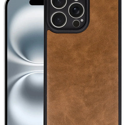 iPhone 16 Pro Aras Deri Kapak Kılıf - Taba