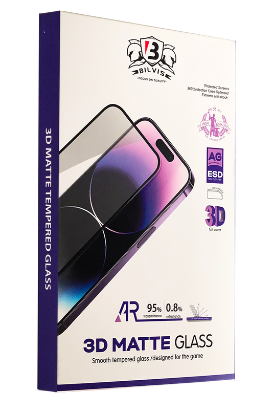 iPhone 16 Pro Max Bilvis 3D Mat Cam Ekran Koruyucu