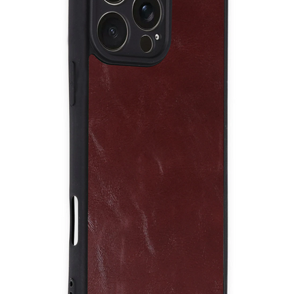 iPhone 16 Pro Max Aras Deri Kapak Kılıf - Bordo 2