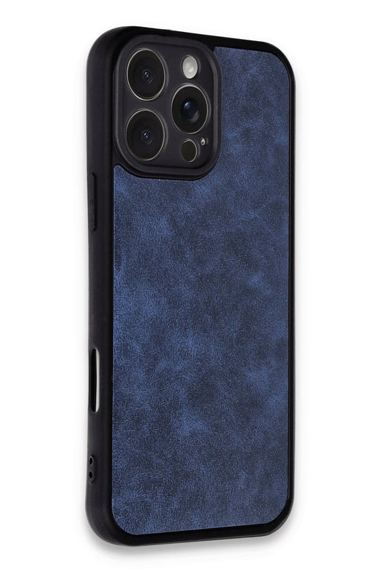 iPhone 16 Pro Max Aras Deri Kapak Kılıf - Lacivert 2