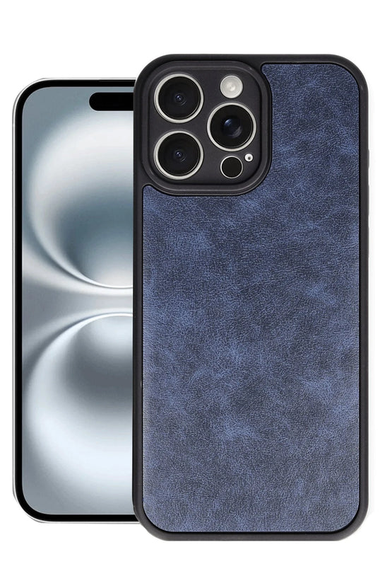 iPhone 16 Pro Max Aras Deri Kapak Kılıf - Lacivert