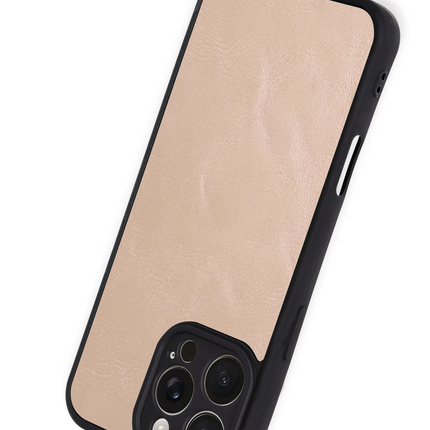 iPhone 16 Pro Max Aras Deri Kapak Kılıf - Pudra 3