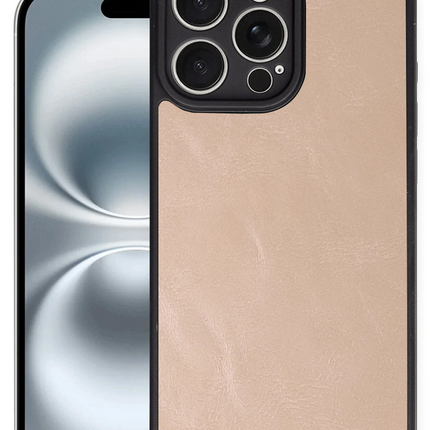 iPhone 16 Pro Max Aras Deri Kapak Kılıf - Pudra