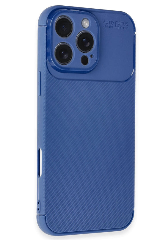 iPhone 16 Pro Max Auto Focus Karbon Kapak Kılıf - Lacivert 5