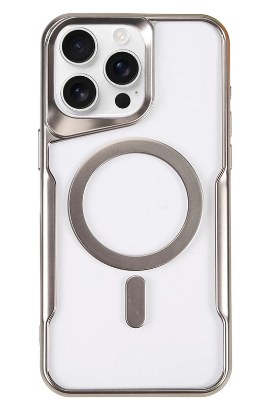 iPhone 16 Pro Max Boyi Magsafe Silikon Kapak Kılıf - Gümüş
