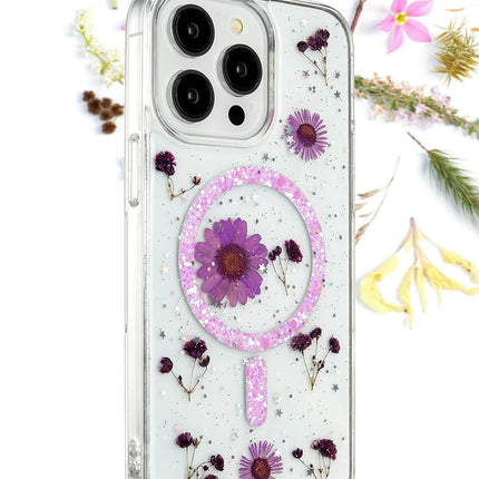 iPhone 16 Pro Max Daisy Simli Magsafe Kapak Kılıf - Mavi 2