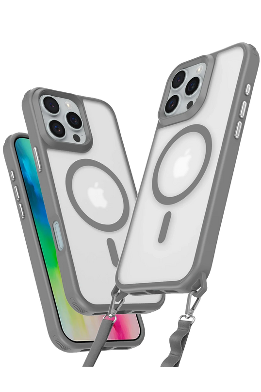 iPhone 16 Pro Max Enka Magsafe Silikon Kılıf - Titan Gri