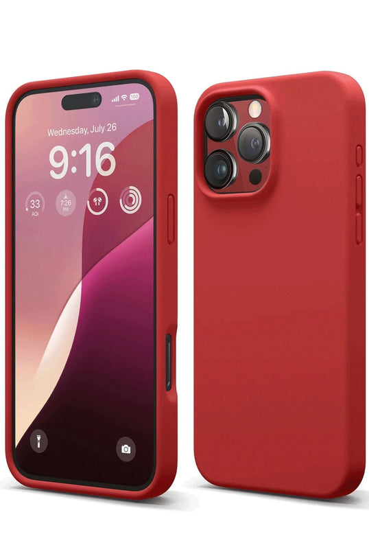 iPhone 16 Pro Max First Silikon Kılıf - Kırmızı