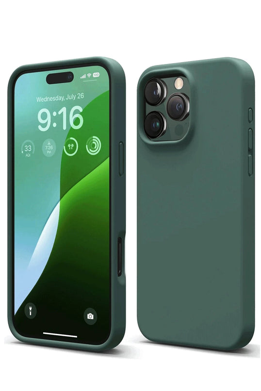 iPhone 16 Pro Max First Silikon Kılıf - Koyu Yeşil