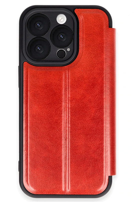 iPhone 16 Pro Max Flip Cover Kılıf - Kırmızı