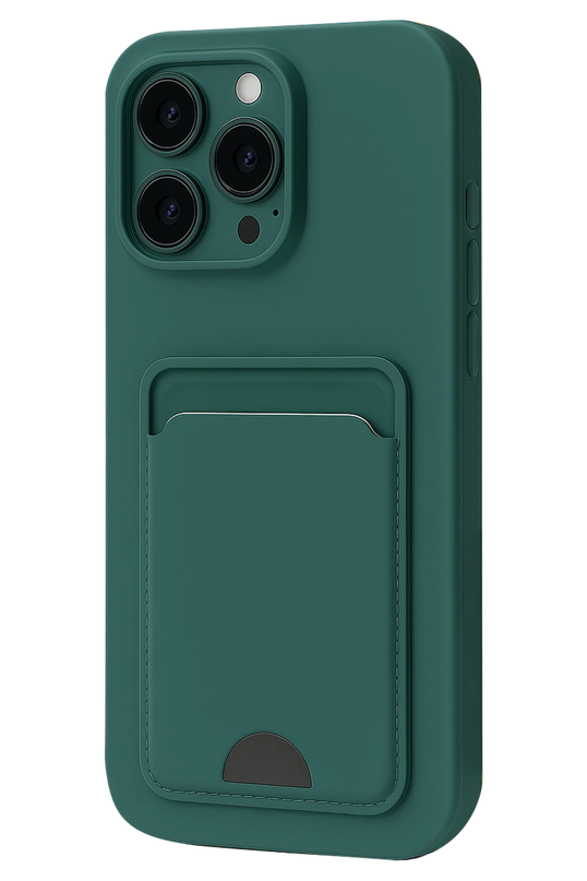 iPhone 16 Pro Max Kelvin Kartvizitli Silikon Kılıf - Koyu Yeşil