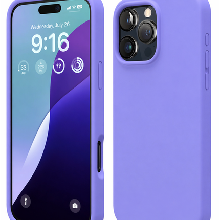 iPhone 16 Pro Max Nano içi Kadife Silikon Kılıf - Lila