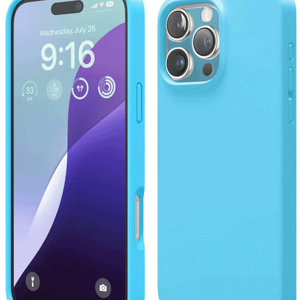 iPhone 16 Pro Max Nano içi Kadife Silikon Kılıf - Mavi