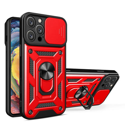 iPhone 16 Pro Max Pars Lens Yüzüklü Silikon Kılıf - Kırmızı